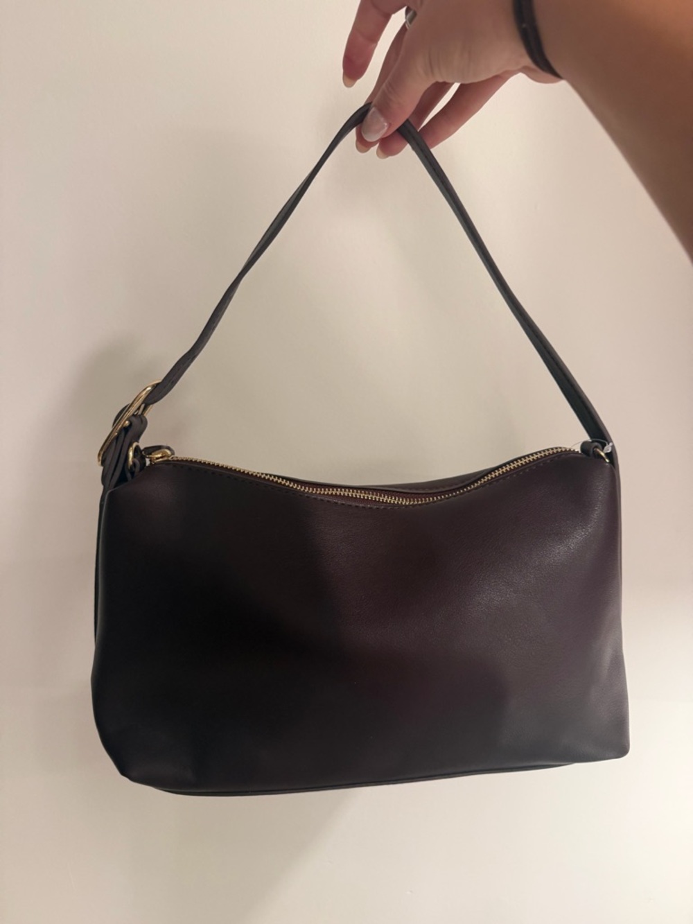 Old Navy Dark Brown Shoulder Bag with Gold Hardware